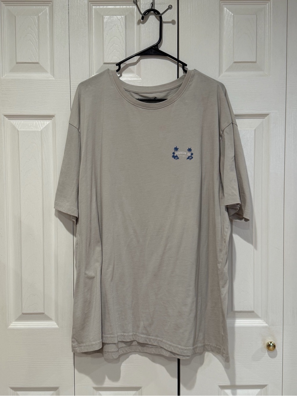 Caribbean Joe Light Gray Crewneck Tee with Small Blue Logo